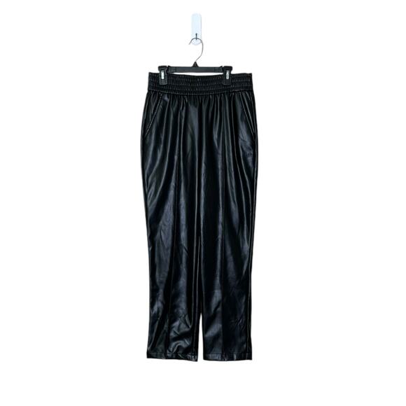 Maison d' Amelie black faux leather pull on pants size 4 - Picture 1 of 8